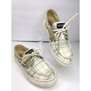 Sperry Top Sider - Taupe Plaid Boat Shoes